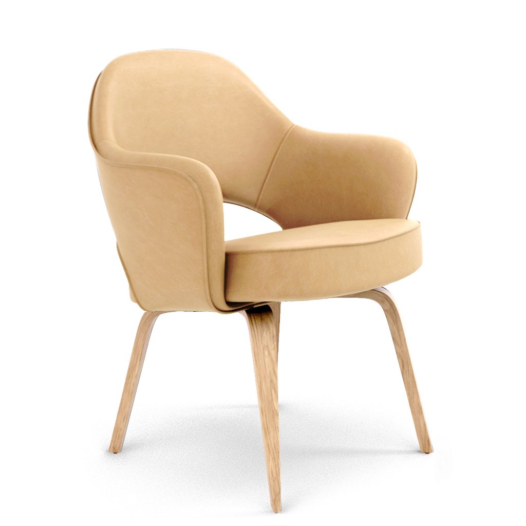 Savarin Executive Leather Armchair - Wood Legs