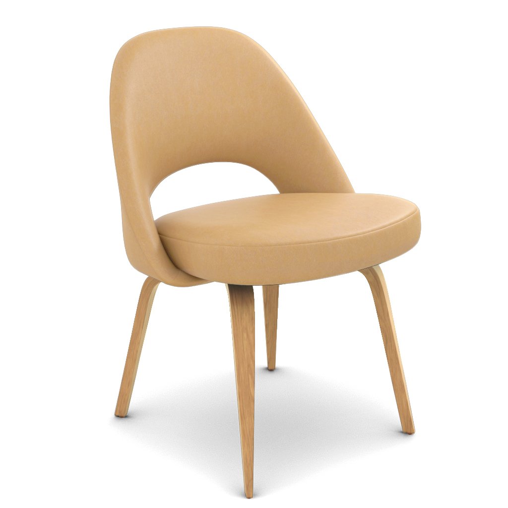 Savarin Executive Leather Side Chair - Wood Legs