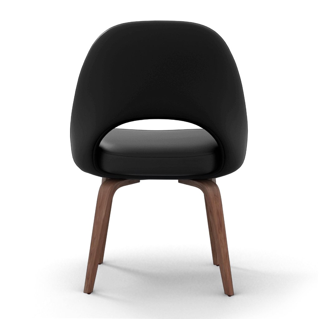 Savarin Executive Leather Side Chair - Wood Legs