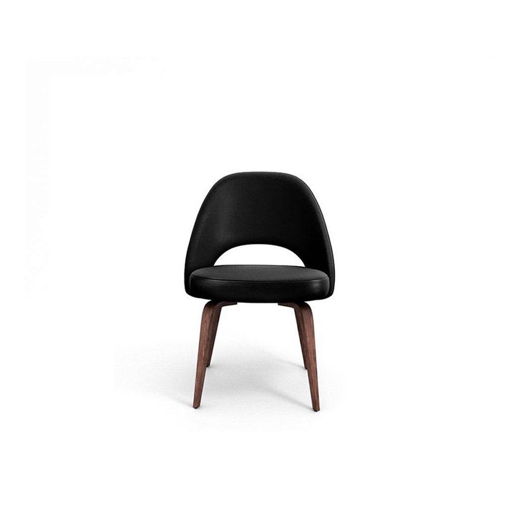 Savarin Executive Leather Side Chair - Wood Legs