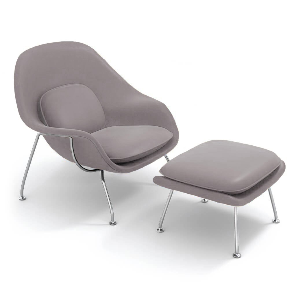 Womb Chair & Ottoman - Chrome Legs