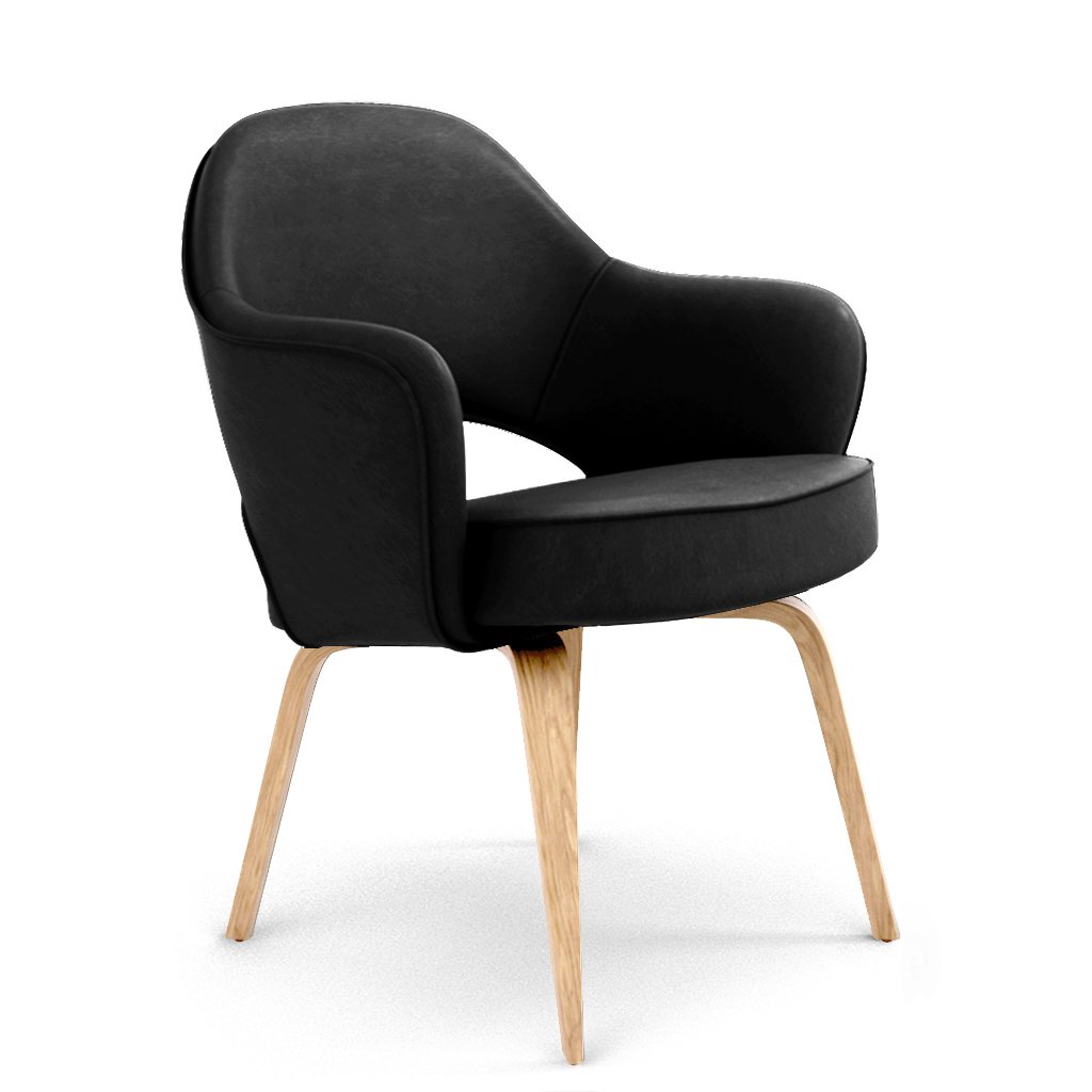 Savarin Executive Leather Armchair - Wood Legs
