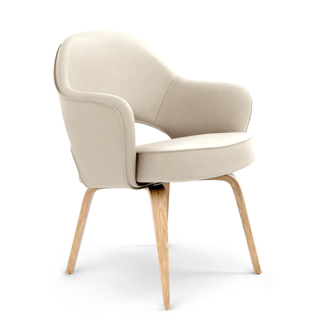 Savarin Executive Leather Armchair - Wood Legs