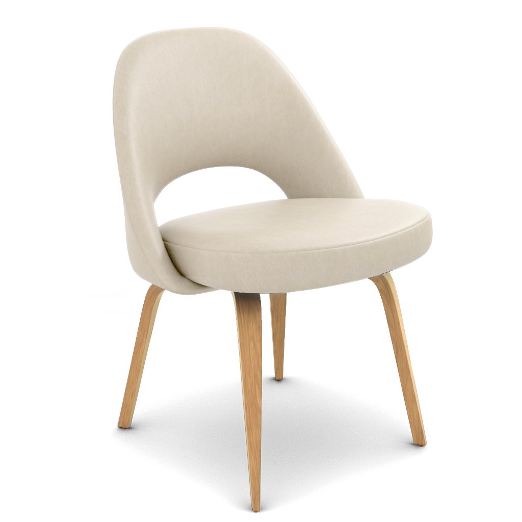 Savarin Executive Leather Side Chair - Wood Legs