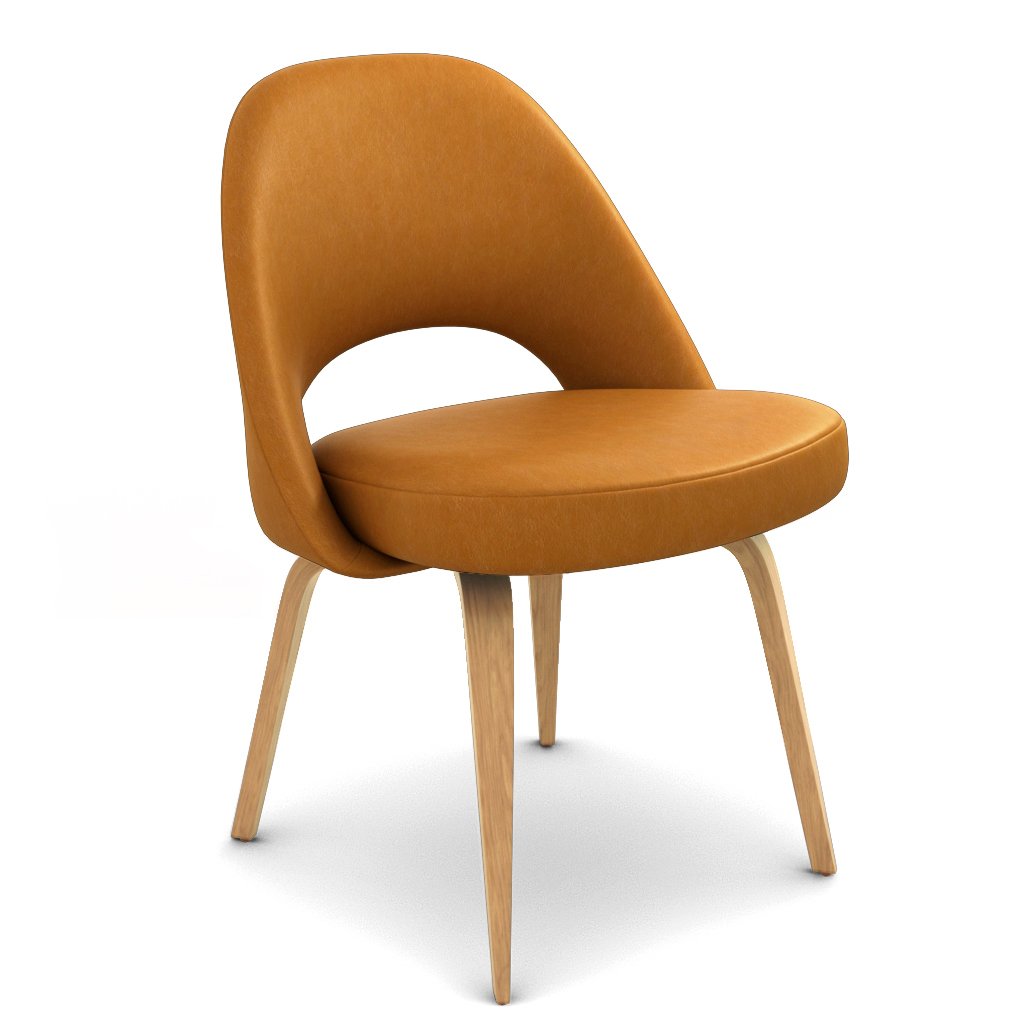 Savarin Executive Leather Side Chair - Wood Legs