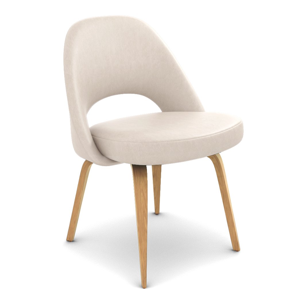 Savarin Executive Leather Side Chair - Wood Legs