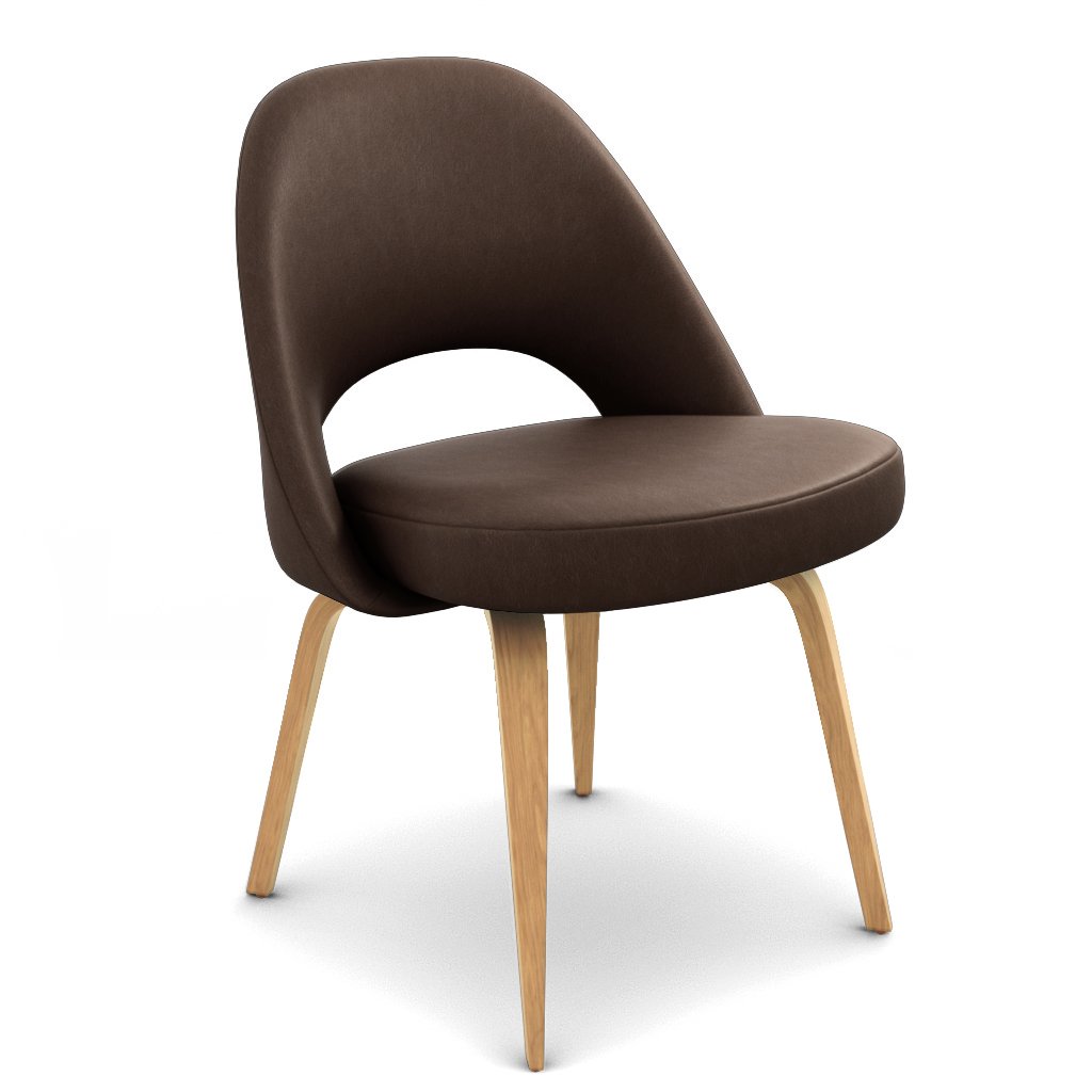 Savarin Executive Leather Side Chair - Wood Legs