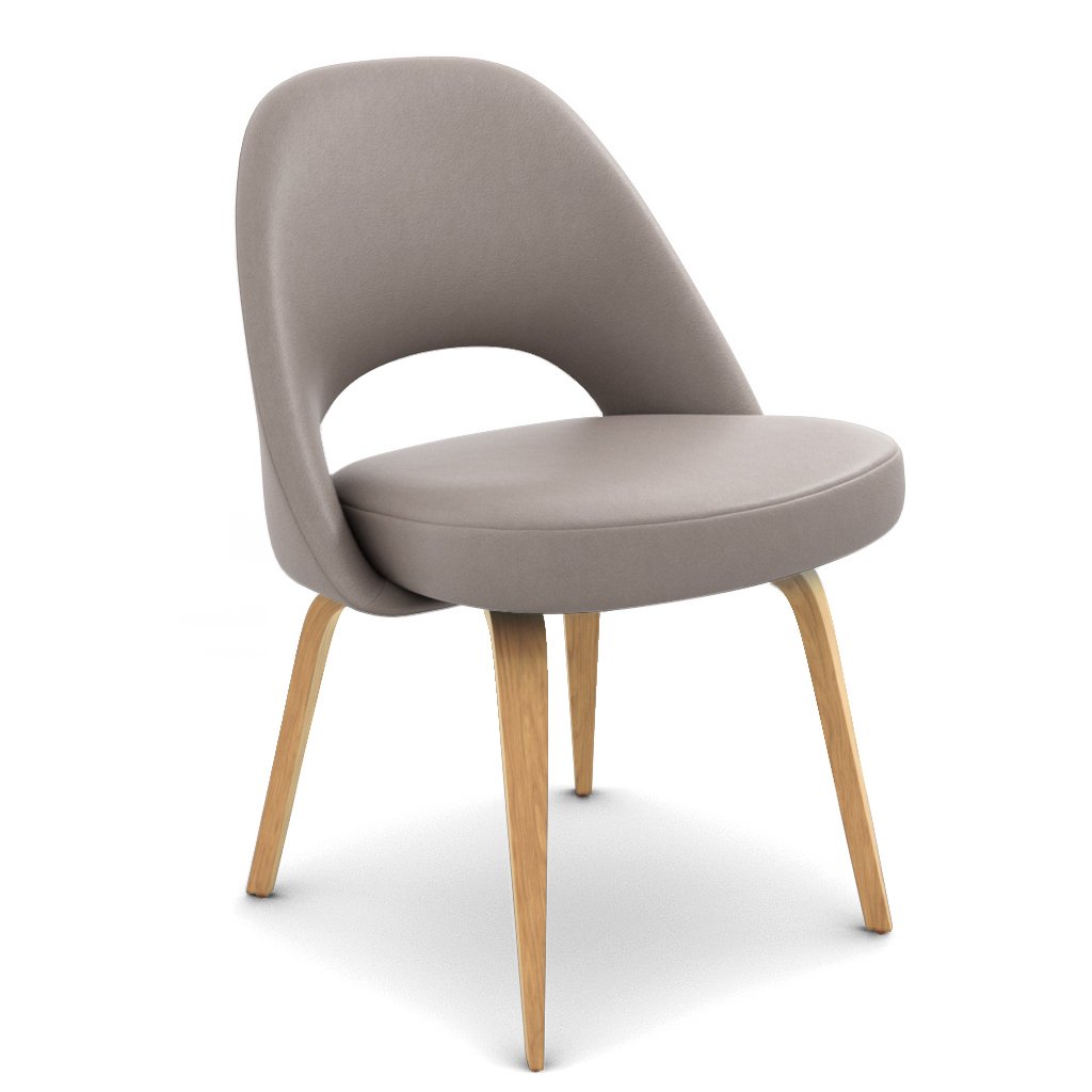 Savarin Executive Leather Side Chair - Wood Legs