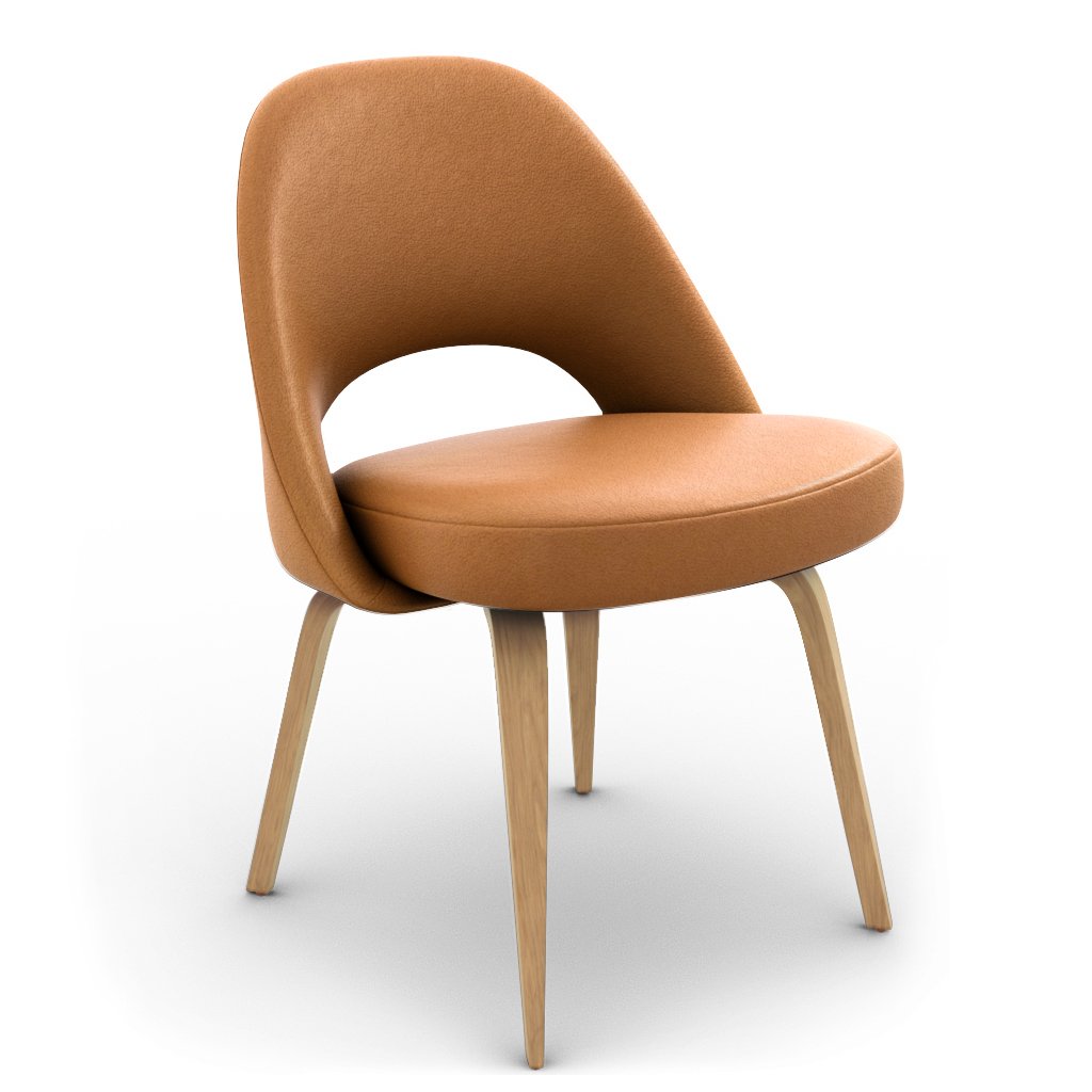 Savarin Executive Leather Side Chair - Wood Legs