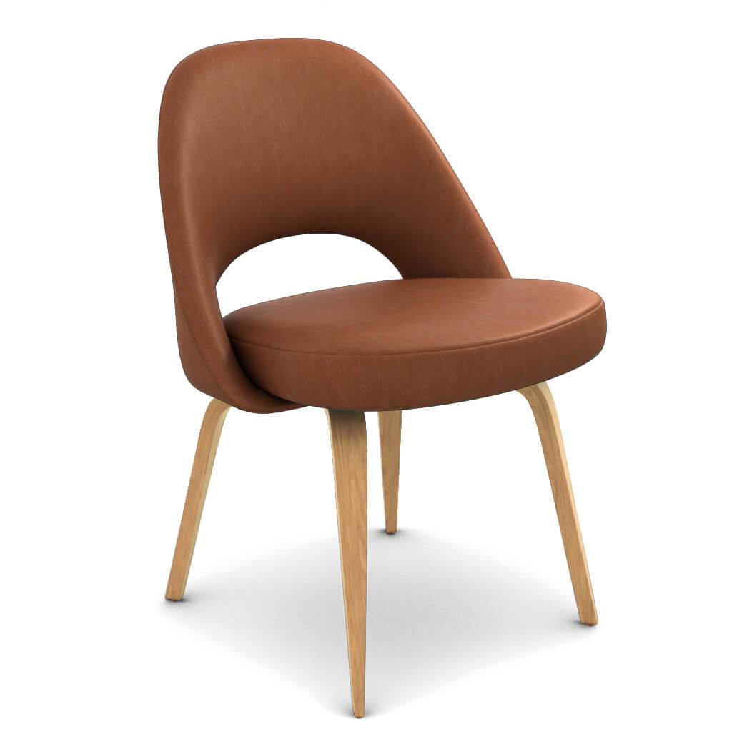 Savarin Executive Leather Side Chair - Wood Legs