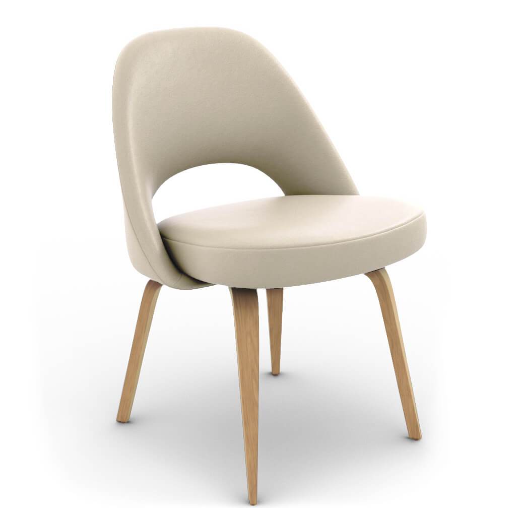 Savarin Executive Leather Side Chair - Wood Legs