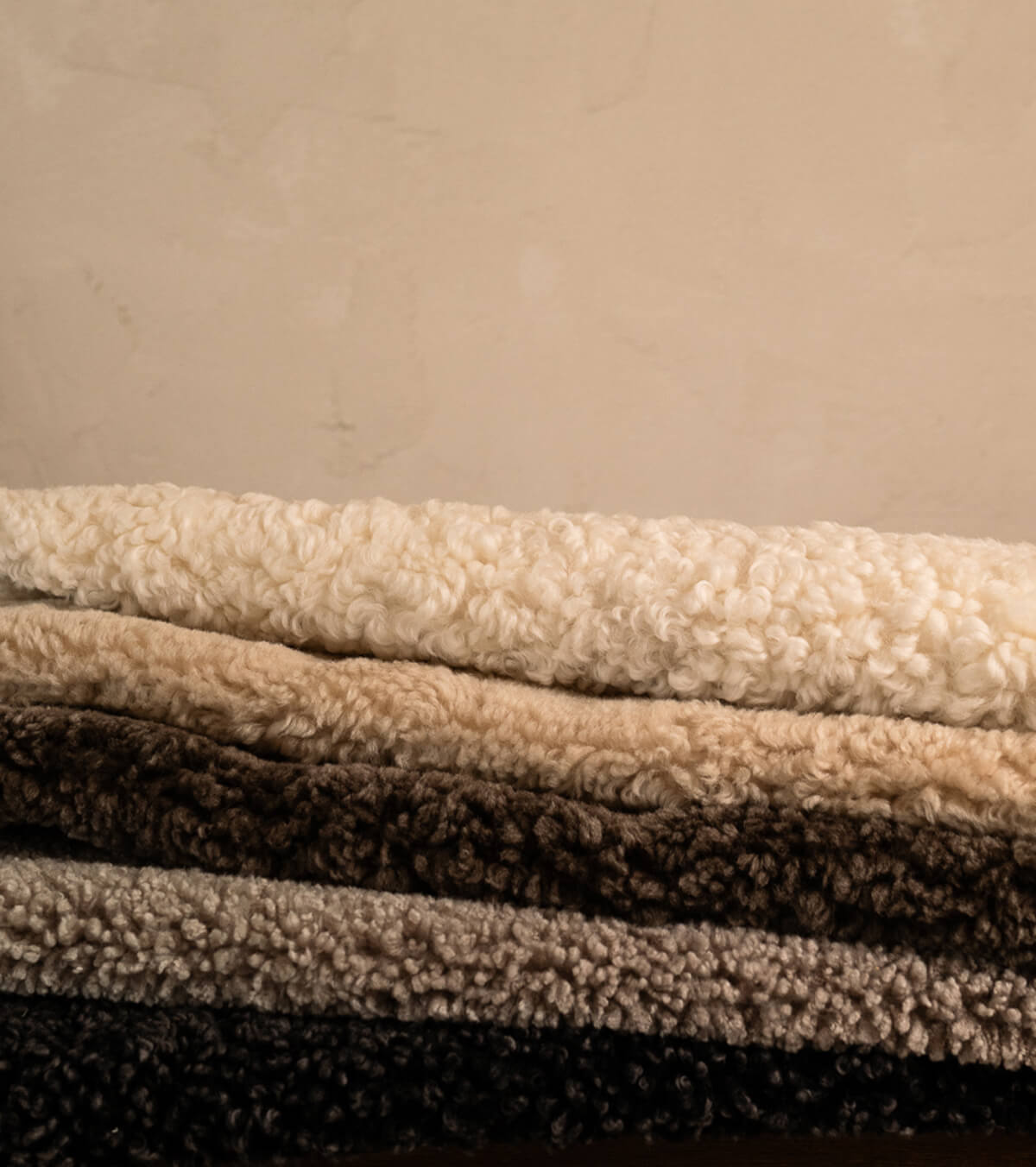 Frost-dyed sheepskin under natural light