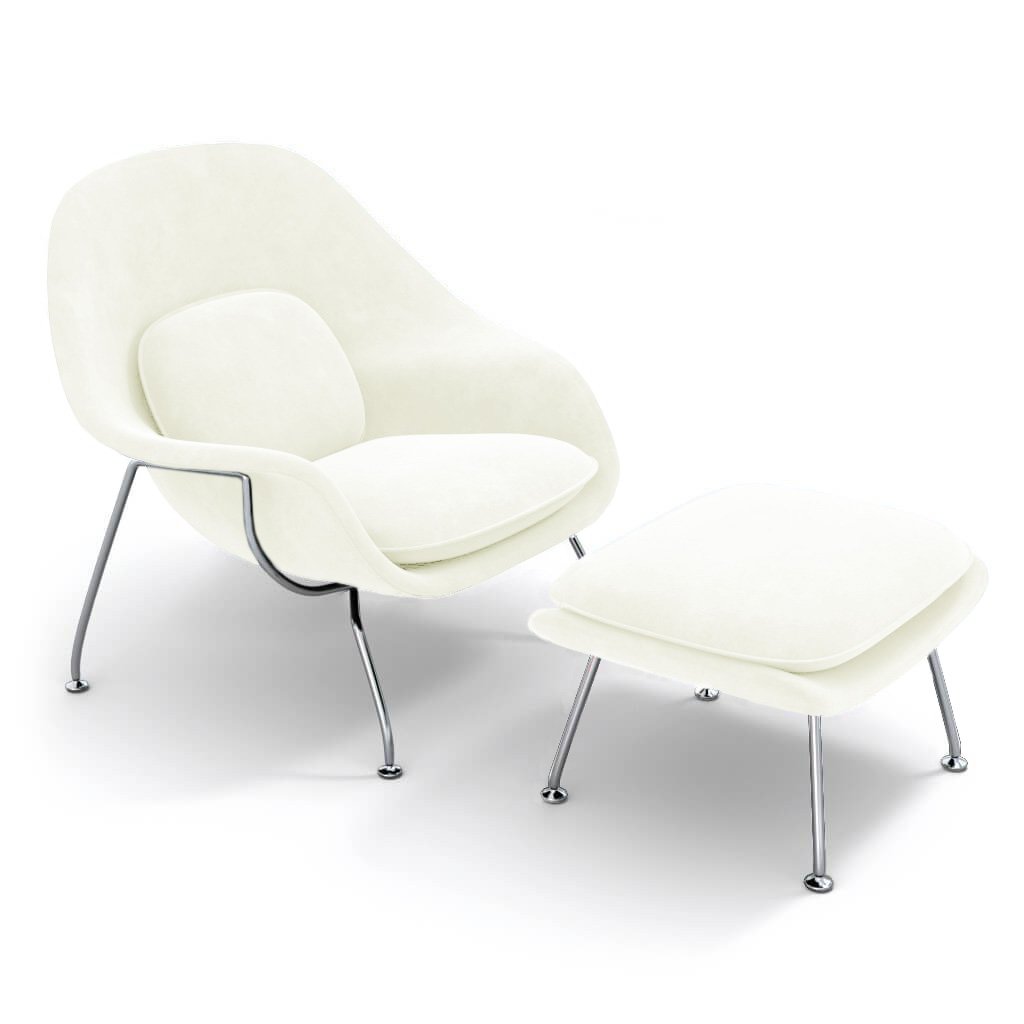 Womb Chair & Ottoman - Chrome Legs