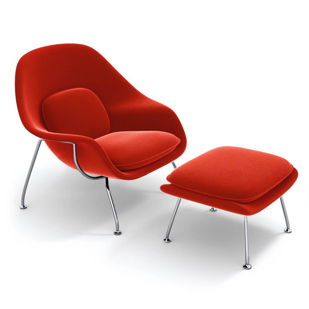 Womb Chair & Ottoman - Chrome Legs