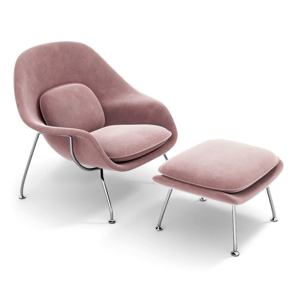 Womb Chair & Ottoman - Chrome Legs