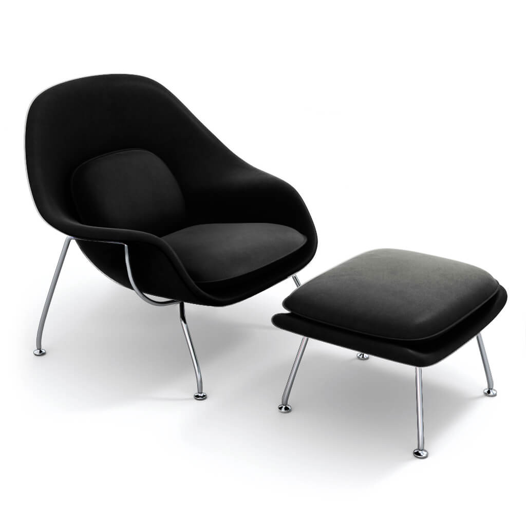 Womb Chair & Ottoman - Chrome Legs