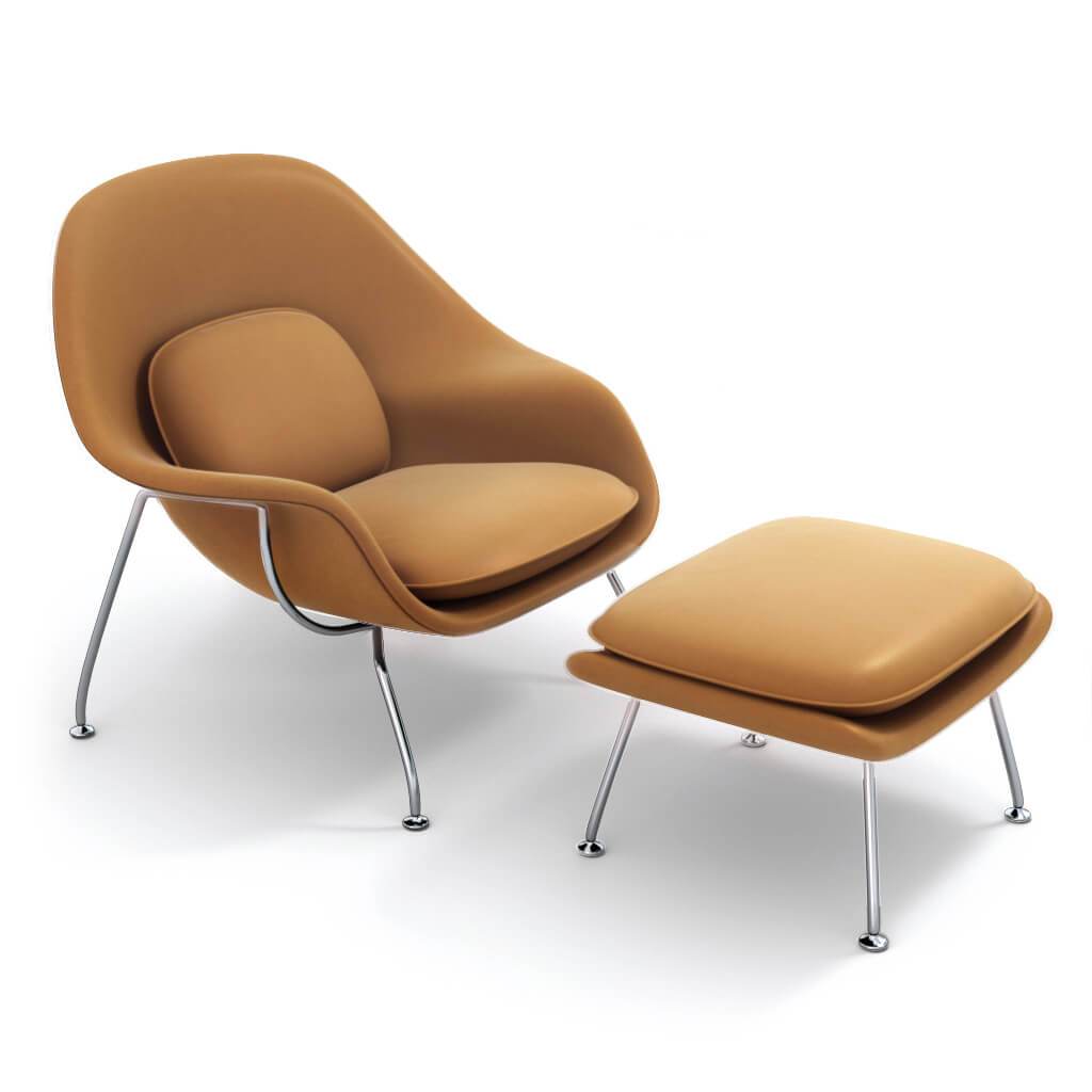 Womb Chair & Ottoman - Chrome Legs