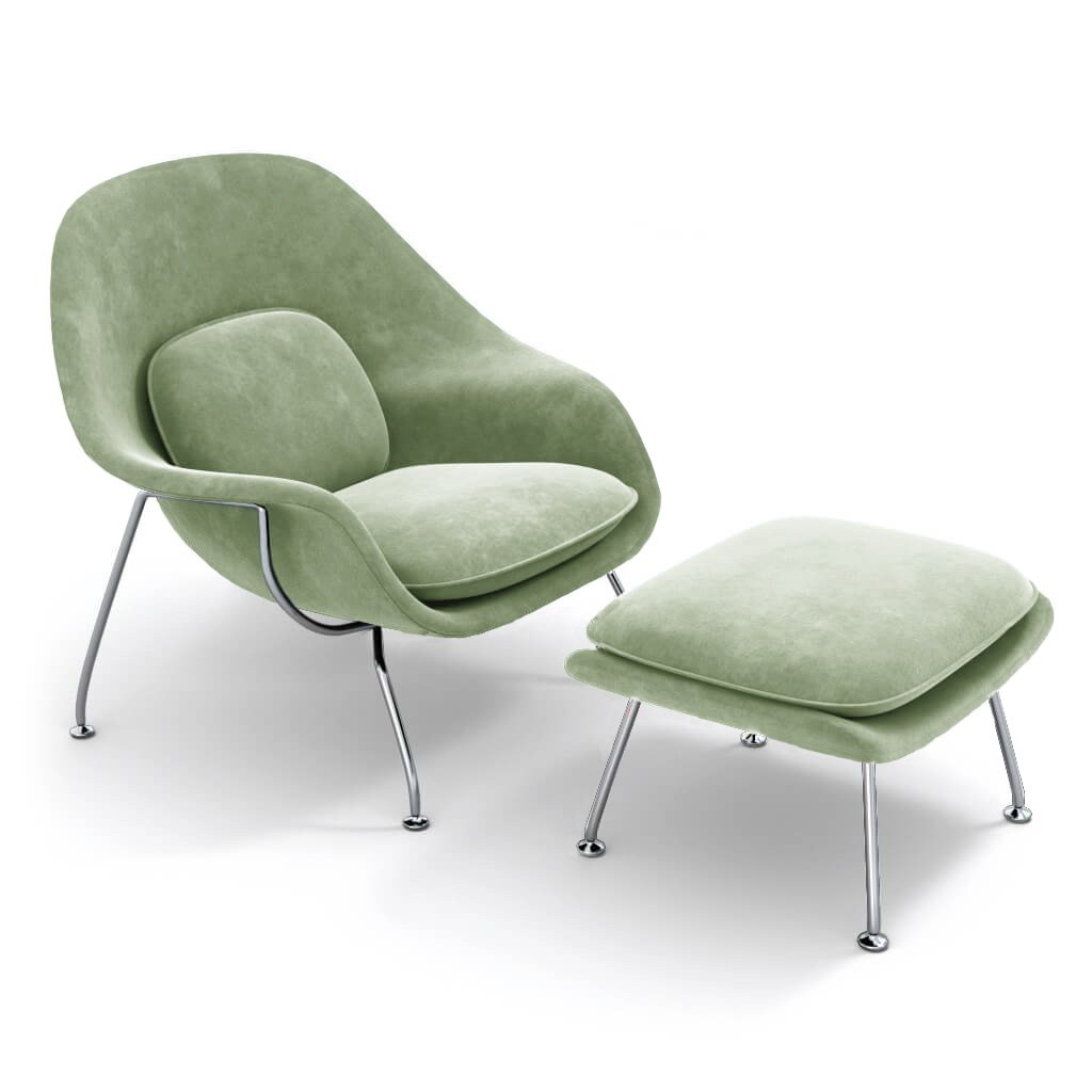 Womb Chair & Ottoman - Chrome Legs