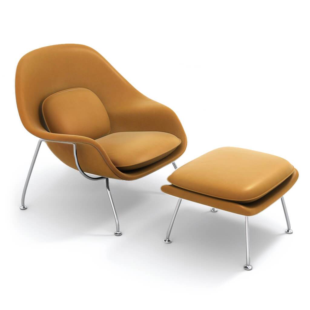 Womb Chair & Ottoman - Chrome Legs