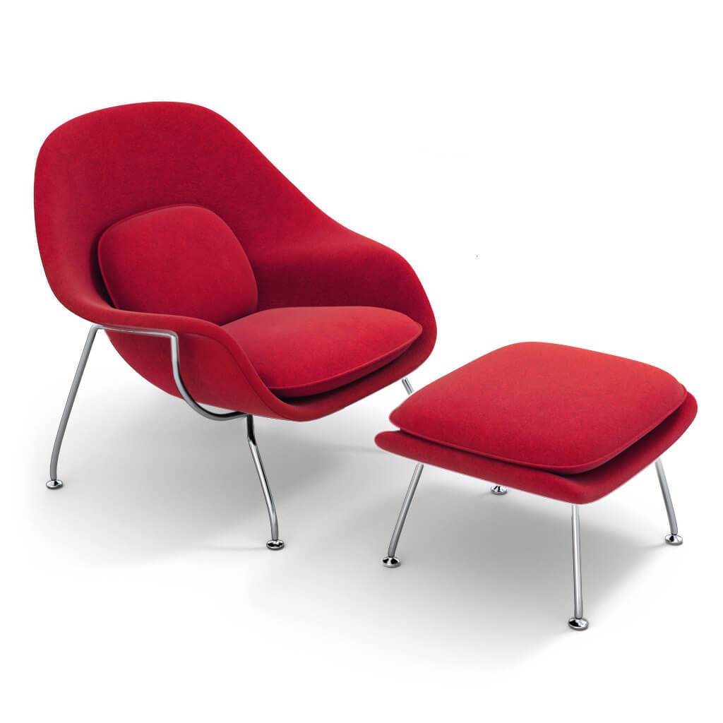 Womb Chair & Ottoman - Chrome Legs