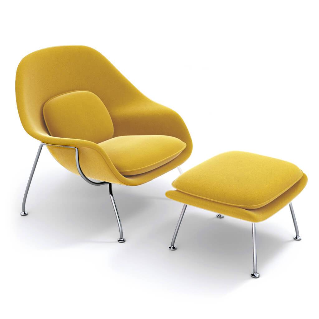 Womb Chair & Ottoman - Chrome Legs