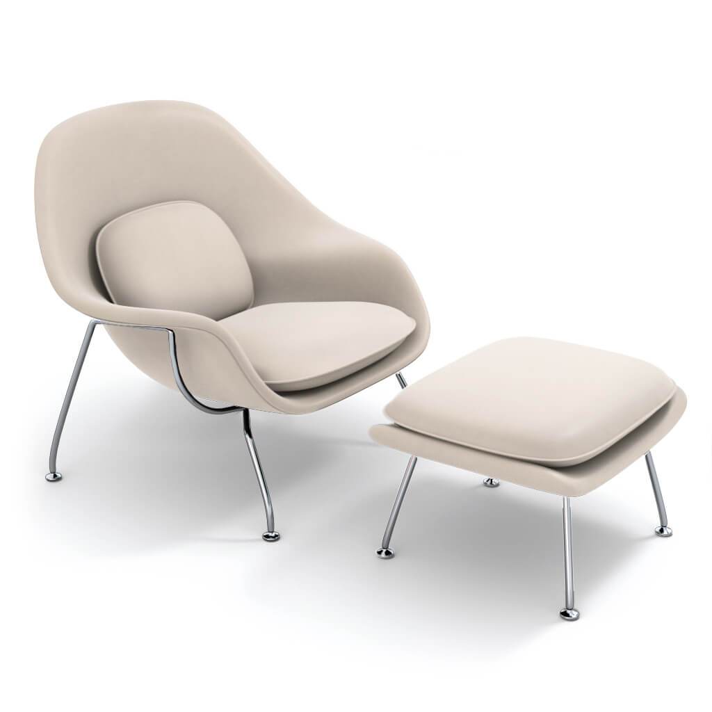 Womb Chair & Ottoman - Chrome Legs
