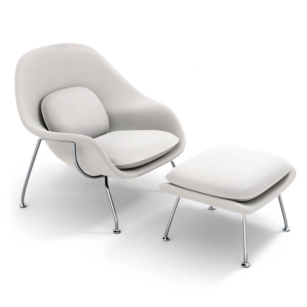 Womb Chair & Ottoman - Chrome Legs