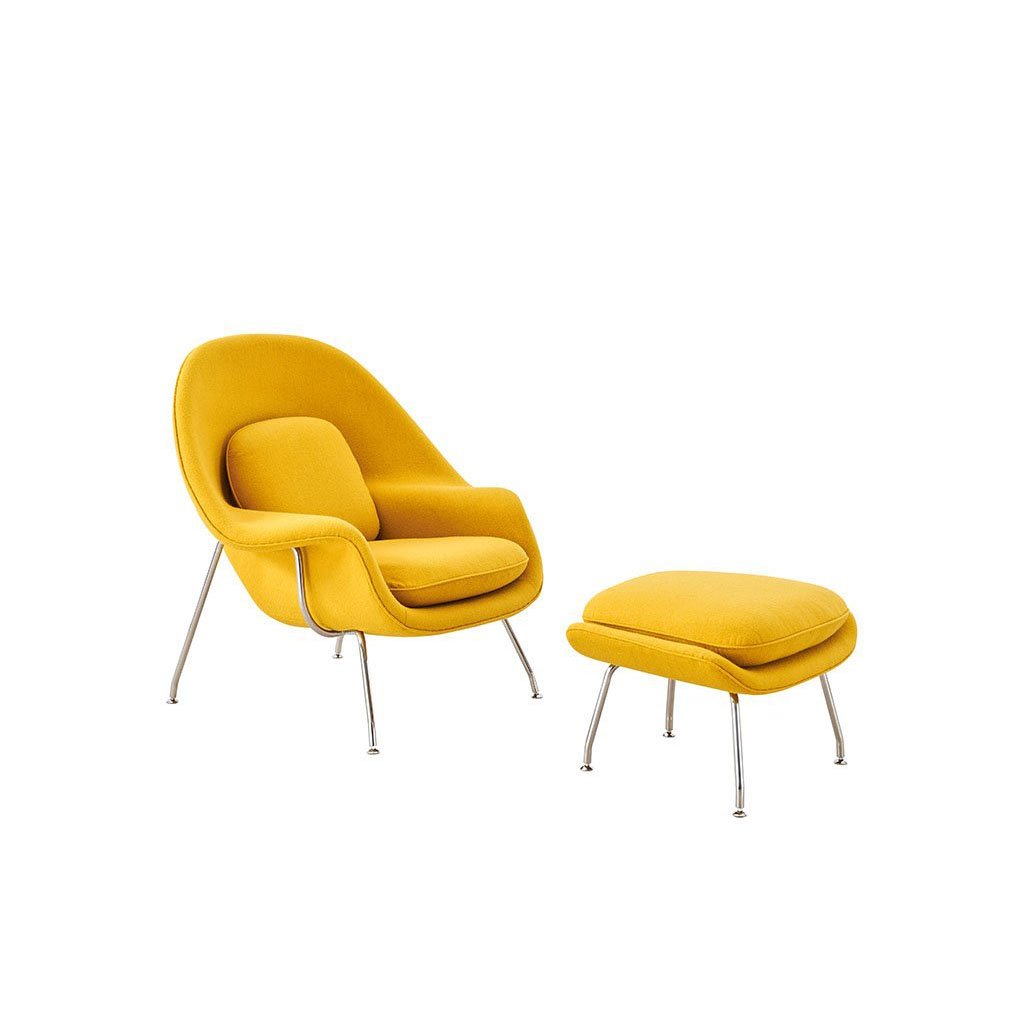 Womb Chair & Ottoman - Chrome Legs