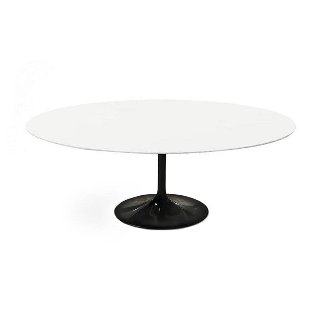 White Lacquer Petal Dining Table - Oval