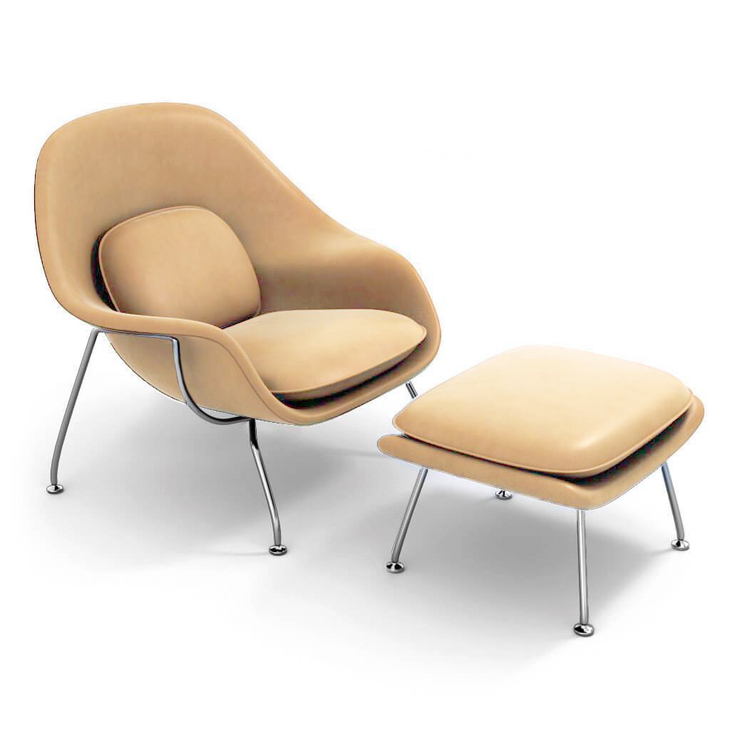 Womb Chair & Ottoman - Chrome Legs
