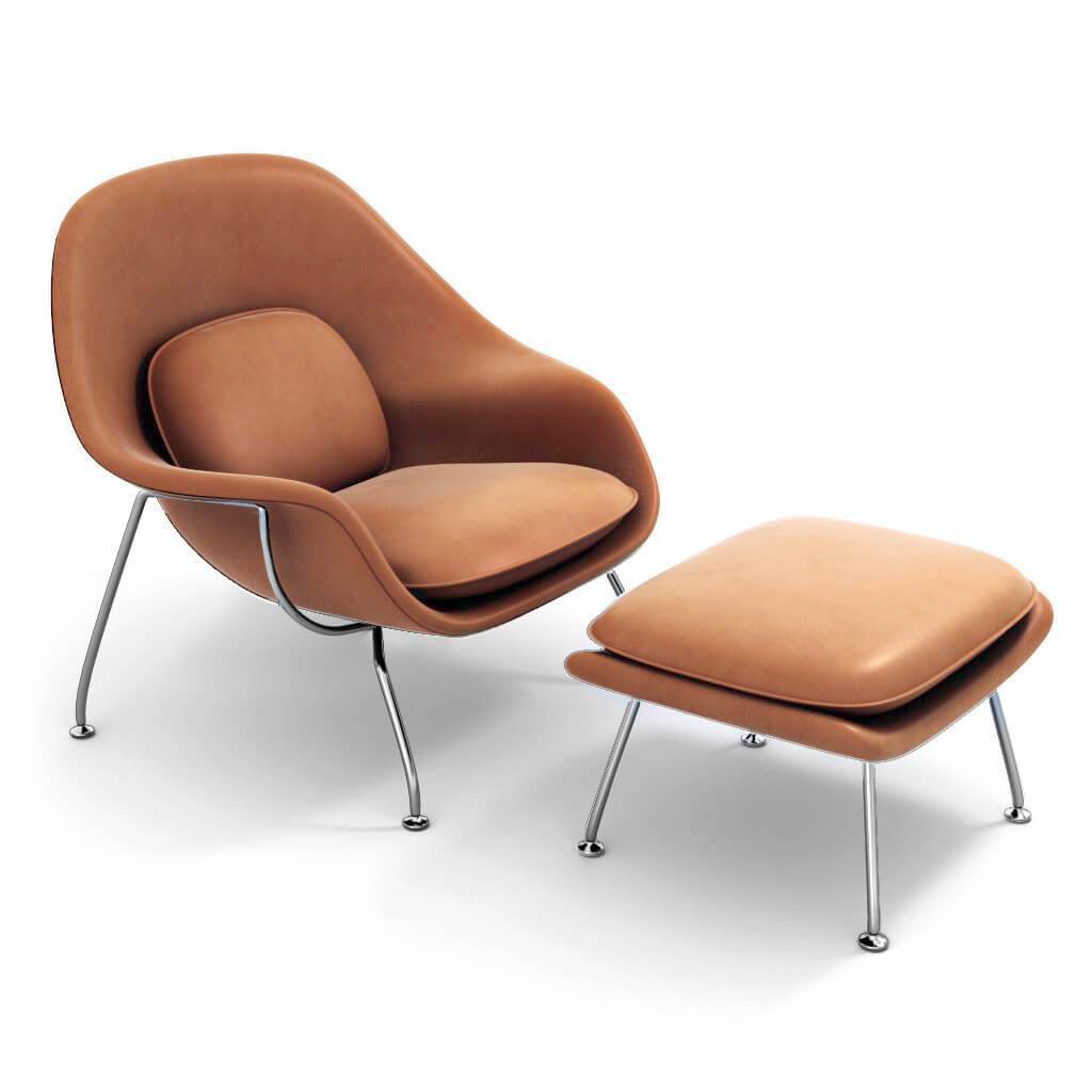 Womb Chair & Ottoman - Chrome Legs