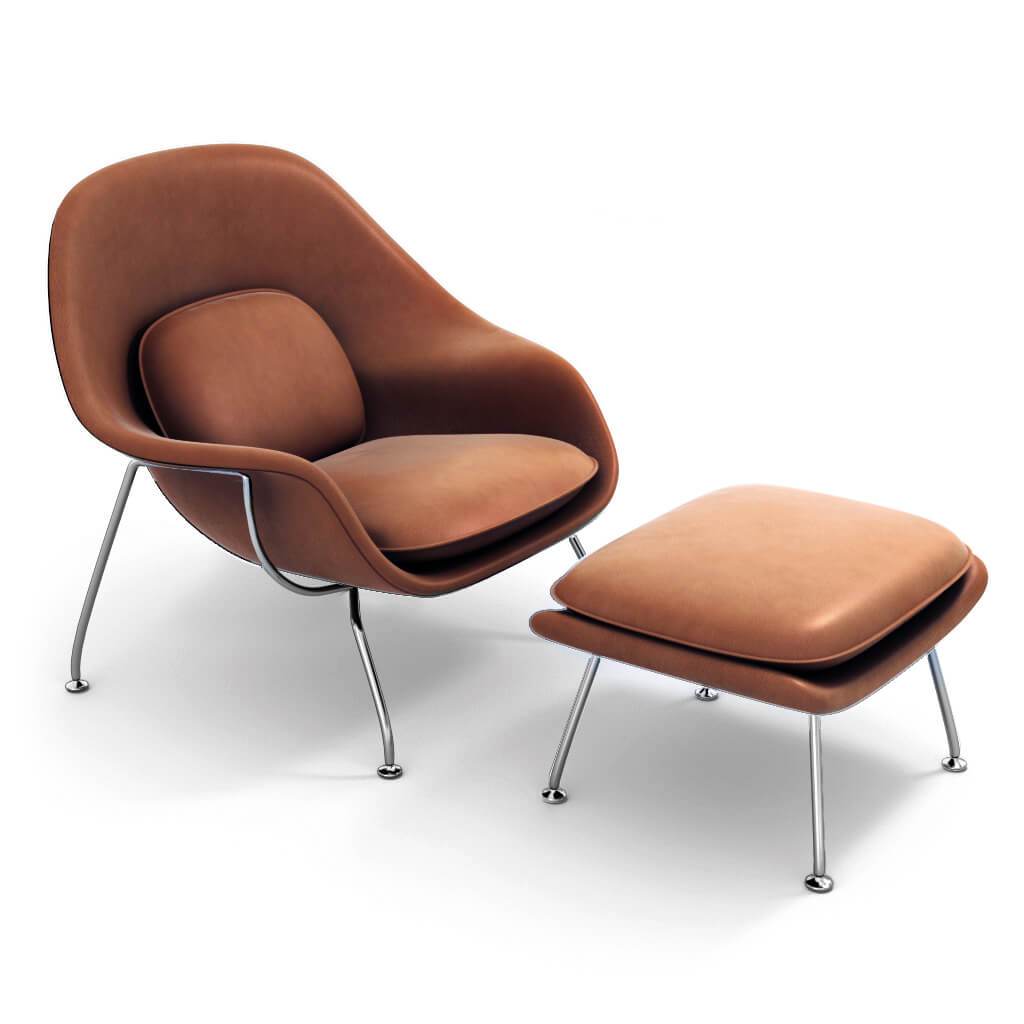 Womb Chair & Ottoman - Chrome Legs